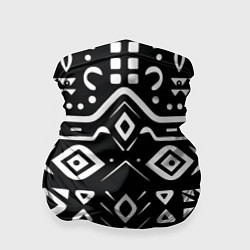 Бандана-труба Черно-белый абстрактный паттерн, цвет: 3D-принт