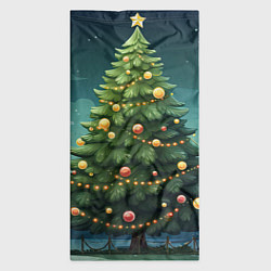 Бандана-труба Новогодняя зеленая елка, цвет: 3D-принт — фото 2