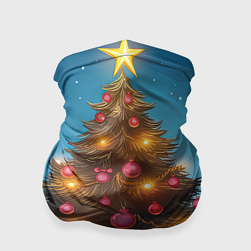 Бандана Новогодняя наряженная елка / 3D-принт – фото 1