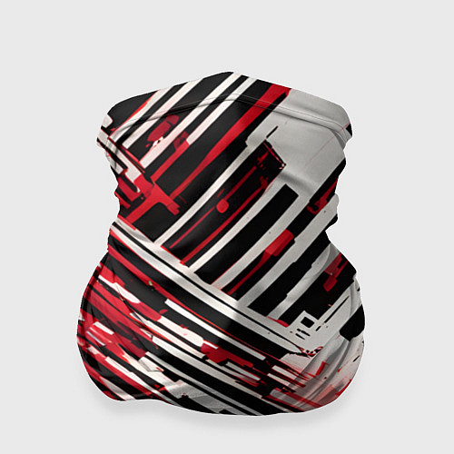 Бандана Киберпанк линии белые и красные / 3D-принт – фото 1