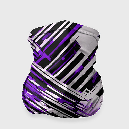 Бандана Киберпанк линии белые и фиолетовые / 3D-принт – фото 1