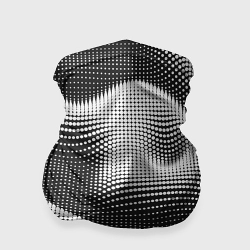 Бандана Чёрно белый точечный абстрактный фон / 3D-принт – фото 1