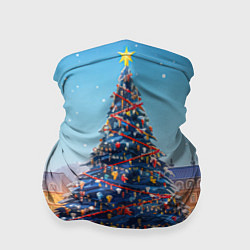 Бандана-труба Новогодняя площадь с елкой, цвет: 3D-принт