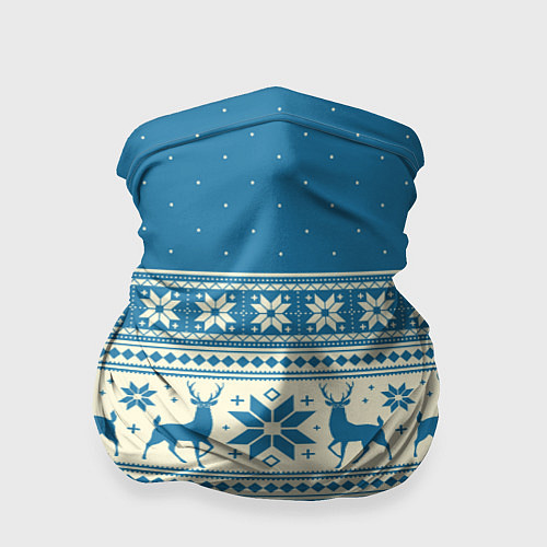 Бандана Sweater with deer on a blue background / 3D-принт – фото 1