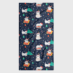 Бандана-труба Pattern with new years cats, цвет: 3D-принт — фото 2