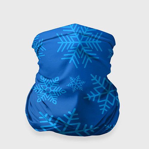 Бандана Голубые снежинки / 3D-принт – фото 1