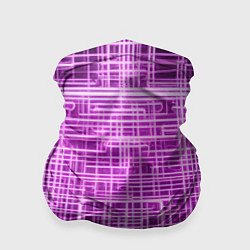 Бандана-труба Фиолетовые неоновые полосы киберпанк, цвет: 3D-принт