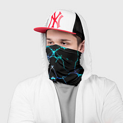 Бандана-труба Неоновые трещины узоры, цвет: 3D-принт — фото 2