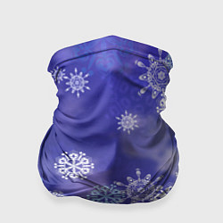 Бандана-труба Крупные снежинки на фиолетовом, цвет: 3D-принт