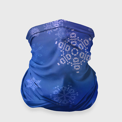 Бандана Декоративные снежинки на фиолетовом / 3D-принт – фото 1