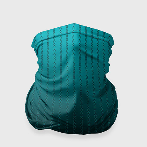 Бандана Градиент бирюзовый полосы-цепочки / 3D-принт – фото 1