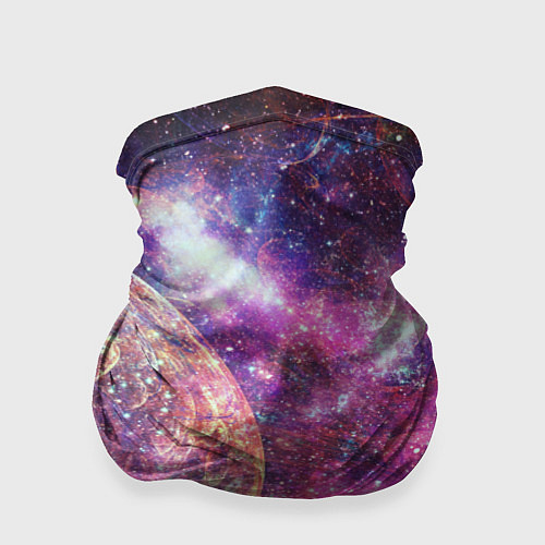 Бандана Пурпурные космические туманности со звездами / 3D-принт – фото 1