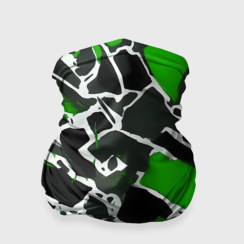 Бандана Кляксы чёрные и зелёные / 3D-принт – фото 1