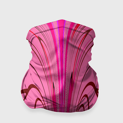 Бандана Плавные линии на розовом фоне / 3D-принт – фото 1
