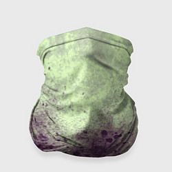 Бандана-труба Абстракция - фиолетовые пятна на зеленом фоне, цвет: 3D-принт