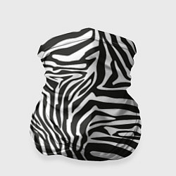 Бандана-труба Шкура зебры черно - белая графика, цвет: 3D-принт