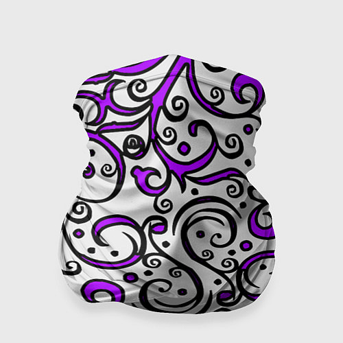 Бандана Фиолетовые кружевные узоры / 3D-принт – фото 1