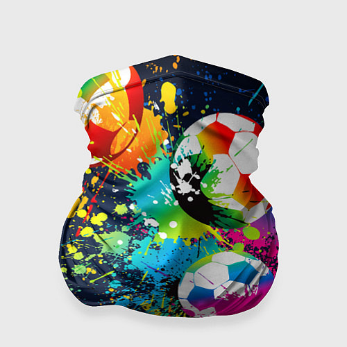 Бандана Разноцветные футбольные мячи / 3D-принт – фото 1