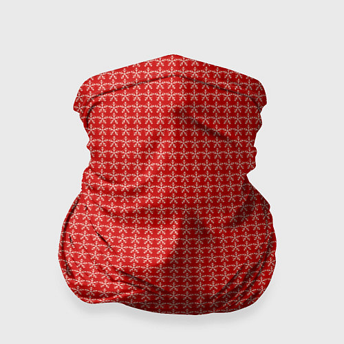 Бандана Мелкие снежинки паттерн красный / 3D-принт – фото 1