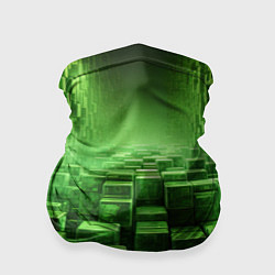 Бандана-труба Зеленые квадраты в лабиринте, цвет: 3D-принт