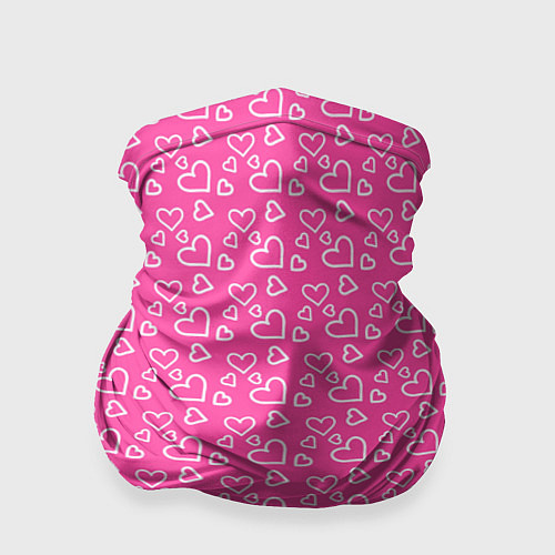 Бандана Паттерн маленький сердечки розовый / 3D-принт – фото 1