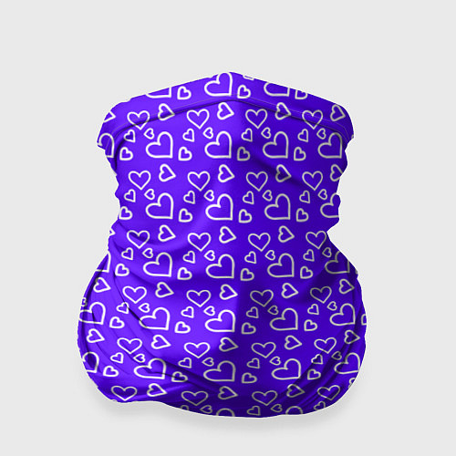 Бандана Паттерн маленькие сердечки фиолетовый / 3D-принт – фото 1