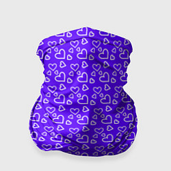Бандана-труба Паттерн маленькие сердечки фиолетовый, цвет: 3D-принт