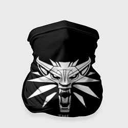 Бандана-труба The Witcher белое лого гейм, цвет: 3D-принт