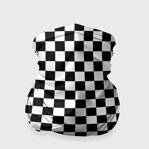Бандана Шахматное поле чёрно-белый / 3D-принт – фото 1