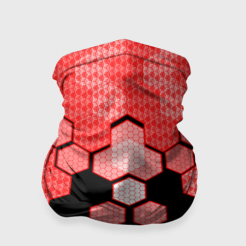 Бандана Красная кибер броня hexagons / 3D-принт – фото 1