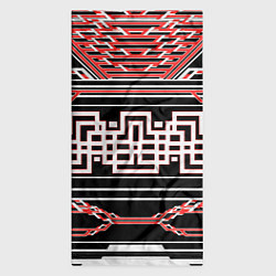 Бандана-труба Красные и белые линии киберпанк, цвет: 3D-принт — фото 2