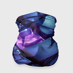 Бандана-труба Фиолетовые неоновые плиты, цвет: 3D-принт