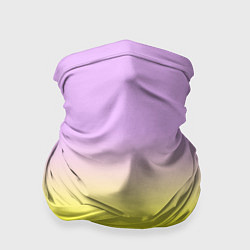 Бандана-труба Бледно-розовый и ярко-желтый градиент, цвет: 3D-принт