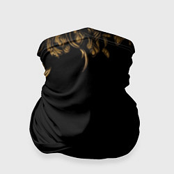 Бандана-труба Объемные узоры на черной ткани лепнина, цвет: 3D-принт