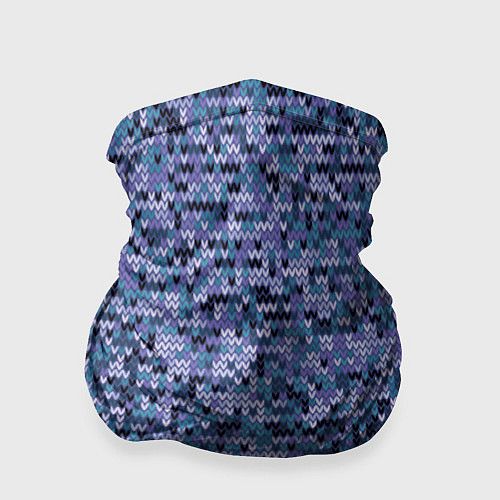 Бандана Синий узор вязанного трикотажного полотна / 3D-принт – фото 1
