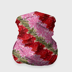 Бандана-труба Фон с лилиями и розами, цвет: 3D-принт