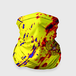 Бандана-труба Герб РФ огненный стиль текстура, цвет: 3D-принт