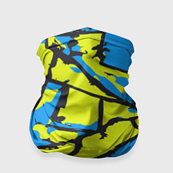 Бандана-труба Жёлто-голубая графика, цвет: 3D-принт