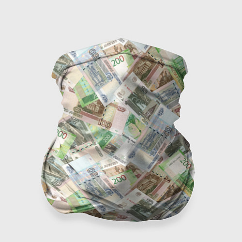 Бандана Российские денежные купюры / 3D-принт – фото 1