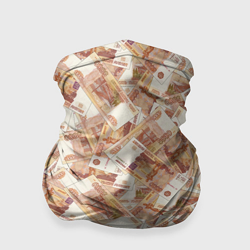 Бандана Деньги - купюры в 5 тысяч рублей / 3D-принт – фото 1