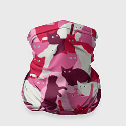 Бандана-труба Розовый кошачий камуфляж, цвет: 3D-принт