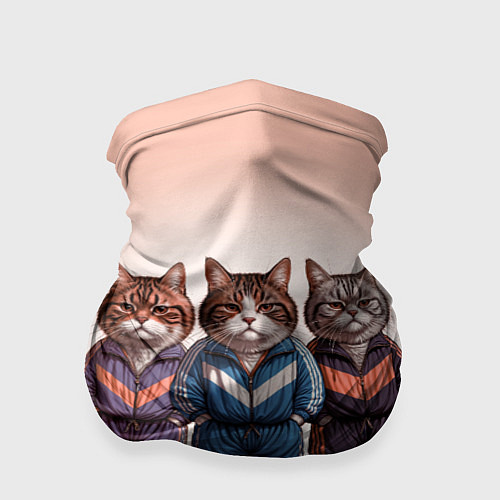 Бандана Три полосатых кота в спортивных костюмах пацана / 3D-принт – фото 1