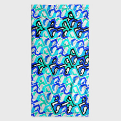 Бандана-труба Синий узор и бело-чёрная обводка, цвет: 3D-принт — фото 2