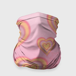 Бандана-труба Сердца градиент, цвет: 3D-принт