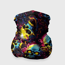 Бандана-труба Разноцветные черепушки с щупальцами, цвет: 3D-принт