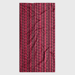 Бандана-труба Красно-розовый искажённые полосы, цвет: 3D-принт — фото 2