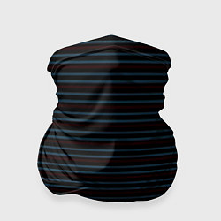 Бандана-труба Чёрный в сине-красную полоску, цвет: 3D-принт