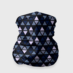 Бандана-труба Чёрно-синий паттерн треугольники, цвет: 3D-принт