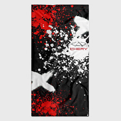 Бандана-труба Логотип Chery Automobile на фоне брызг красок, цвет: 3D-принт — фото 2