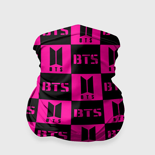 Бандана BTS pattern pink logo / 3D-принт – фото 1